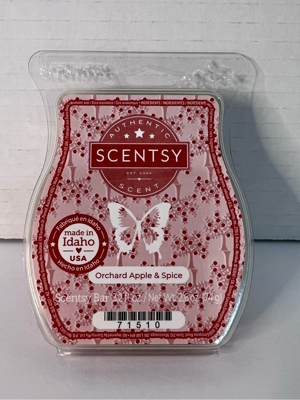 New Scentsy 3.2 oz Wax Bar DISCONTINUED Scent Orchard Apple & Spice